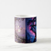 Boho Cosmic Bloom Pink CoffeeCups Women Ethereal コーヒーマグカップ (中央)