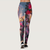 Boho Cosmic Bloom Pink Leggings Women 1 Ethereal レギンス (裏面)