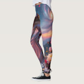 Boho Cosmic Bloom Pink Leggings Women 1 Ethereal レギンス (左)