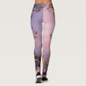 Boho Cosmic Bloom Pink Leggings Women No3 Ethereal レギンス (裏面)