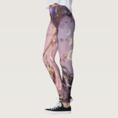 Boho Cosmic Bloom Pink Leggings Women No3 Ethereal レギンス (左)