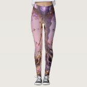 Boho Cosmic Bloom Pink Leggings Women No3 Ethereal レギンス (正面)