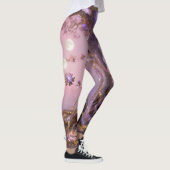 Boho Cosmic Bloom Pink Leggings Women No3 Ethereal レギンス (右)