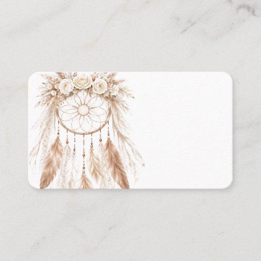 Boho Cottage Shabby Chic Feathers Business Card 名刺 (正面)