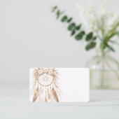 Boho Cottage Shabby Chic Feathers Business Card 名刺 (スタンド正面)