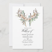 Boho CottonとEucalyptus Bohoの結婚写真 招待状 (正面)