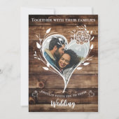 Boho Country 素朴 Wood Photo結婚's 招待状 (正面)