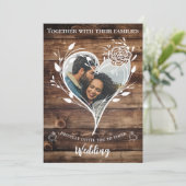 Boho Country 素朴 Wood Photo結婚's 招待状 (スタンド正面)
