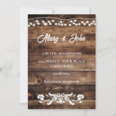 Boho Country 素朴 Wood Photo結婚's 招待状 (裏面)