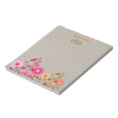 Boho Country Floral Kraft ノートパッド (回転)