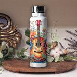 Boho Country Westernフローラギター名の追加 ウォーターボトル<br><div class="desc">ギター水筒。</div>