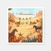 Boho Country Western Baby Shower スタンダードカクテルナプキン (正面)