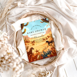 Boho Country Western Baby Shower 招待状