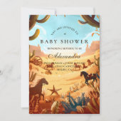 Boho Country Western Baby Shower 招待状 (正面)