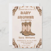 Boho Cowboy Boots baby shower invitation 招待状 (正面)