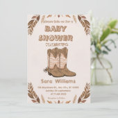 Boho Cowboy Boots baby shower invitation 招待状 (スタンド正面)