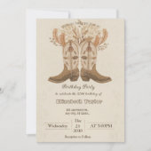 Boho Cowboy Boots Party invitation 招待状 (正面)