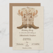 Boho Cowboy Boots Party invitation 招待状 (正面/裏面)