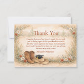 Boho Cowgirl Graduation Party サンキューカード (正面)