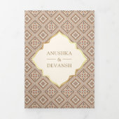 Boho Cream幾何学全てを一つのインディアン結婚で 三つ折り招待状 (カバー)