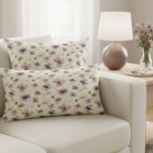 Boho Cream Blush Watercolor Wildflower アクセントクッション