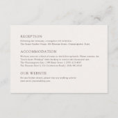 Boho Cream & Off White Floral Wedding Details エンクロージャーカード (裏面)