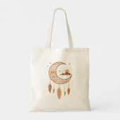 Boho Crescent Moon & Mountain Sunrise Tote Bag トートバッグ (裏面)