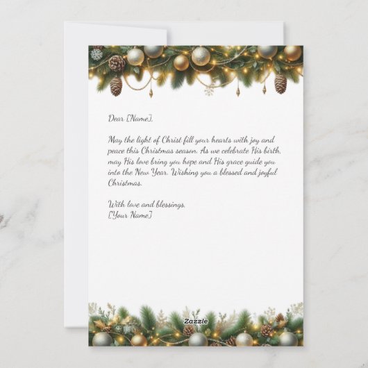 Boho Cross with Intricate Patterns Christmas  シーズンカード (裏面)