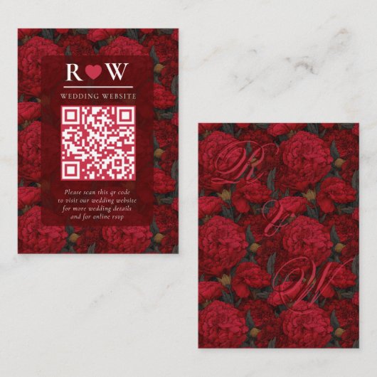 Boho Custom Carnation Fantasy Beach Wedding エンクロージャーカード (正面/裏面)