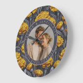 Boho Custom Carnation Inspired Mountain Wedding ラージ壁時計 (傾斜)