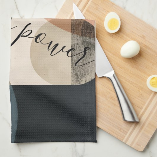 Boho Custom Name キッチンタオル (四つ折り)