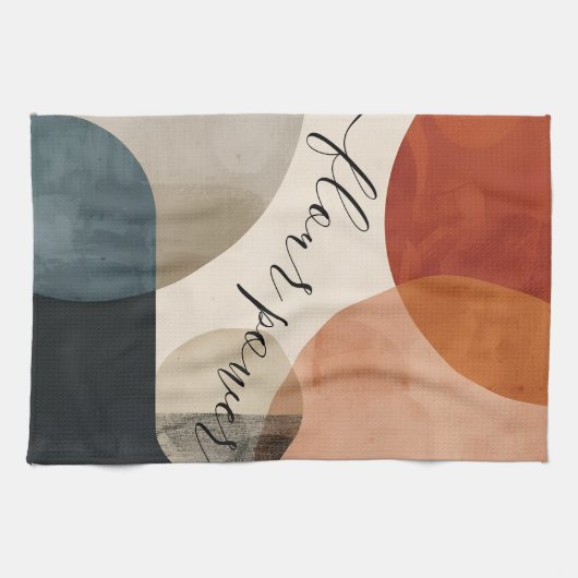 Boho Custom Name キッチンタオル (横)