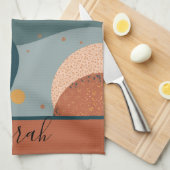 Boho Custom Name キッチンタオル (四つ折り)