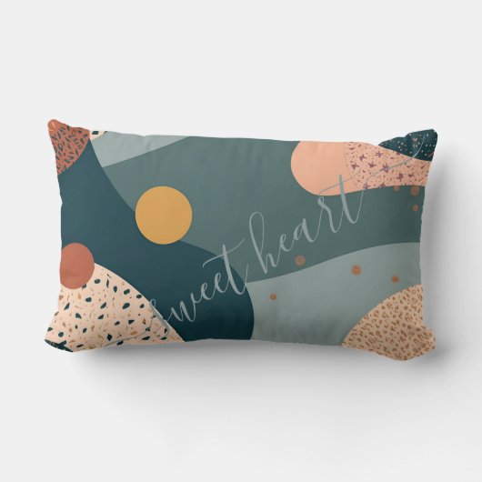 Boho Custom Name ランバークッション (裏面)