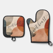 Boho Custom Name 鍋つかみ&鍋敷きセット (正面)