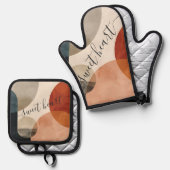 Boho Custom Name 鍋つかみ&鍋敷きセット (正面/裏面)