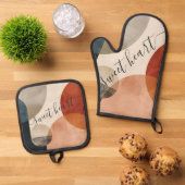 Boho Custom Name 鍋つかみ&鍋敷きセット (トップダウン)