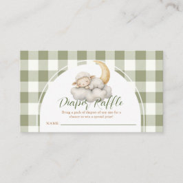Boho Cute A little lamb baby shower Diaper Raffle エンクロージャーカード