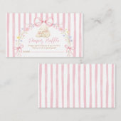Boho Cute A little lamb Pink Bow Diaper Raffle エンクロージャーカード (正面/裏面)