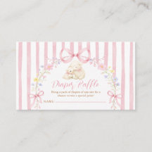 Boho Cute A little lamb Pink Bow Diaper Raffle