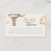 Boho Cute Bearベビー名提案カード エンクロージャーカード (正面)