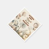 Boho Cute Hatching近日恐竜の赤ちゃんシャワー スタンダードカクテルナプキン (角)