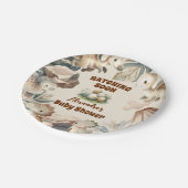 Boho Cute Hatching近日恐竜の赤ちゃんシャワー ペーパープレート (アングル)