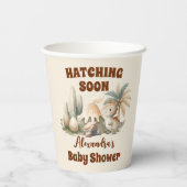 Boho Cute Hatching近日恐竜の赤ちゃんシャワー 紙コップ (裏面)