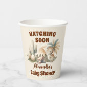 Boho Cute Hatching近日恐竜の赤ちゃんシャワー 紙コップ (正面)