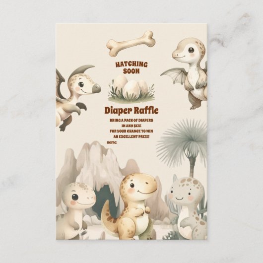 Boho Cute Hatching Soon Diapper Raffle Enclosure エンクロージャーカード (正面)