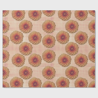 Boho Dahlia Floral Rustic Country Wrapping Paper ラッピングペーパー
