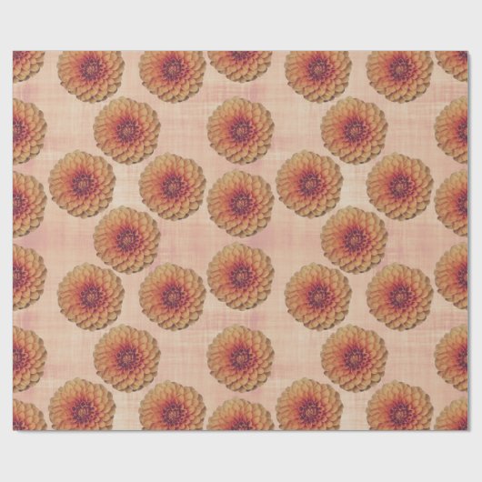 Boho Dahlia Floral Rustic Country Wrapping Paper ラッピングペーパー (フラット)