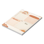 Boho Daily Planner Notepad – To Do, Goals & Notes  ノートパッド (回転)