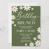 Boho Daisies Birthday Brunch Party Invitation 招待状 (正面)